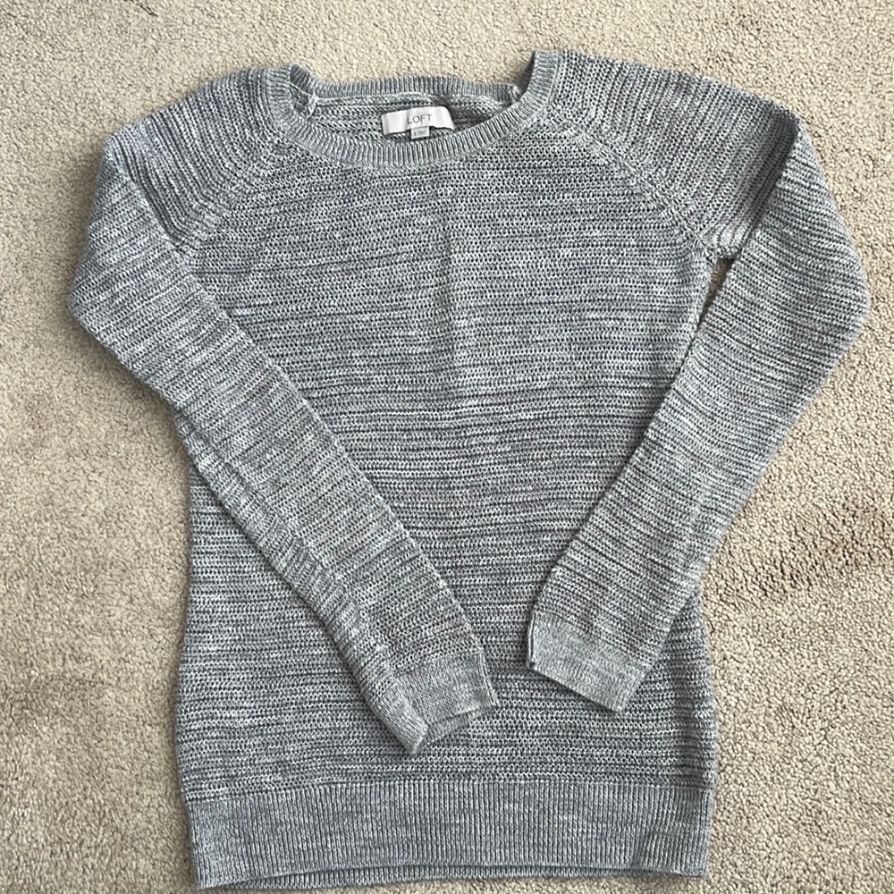 LOFT Grey Knit Sweater - Small
